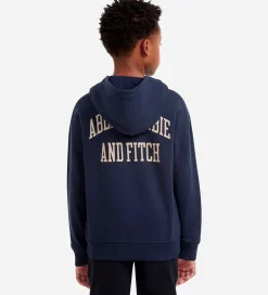 Abercrombie & Fitch Hættetrøje - Navy Blazer m. Print