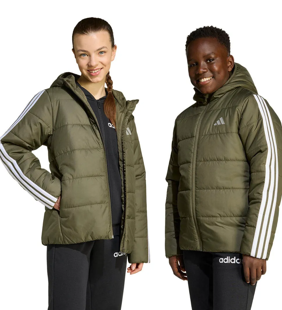 adidas Performance Dynejakke - J Ess 3S - Olistr/Black