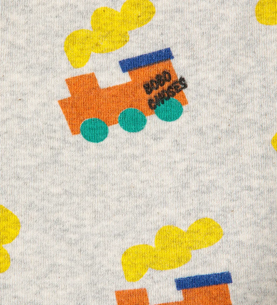 Bobo Choses Leggings - Choo Choo All Over - Light Grey Heather