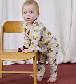 Bobo Choses Leggings - Choo Choo All Over - Light Grey Heather