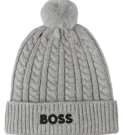 BOSS Hue - Strik - Gråmeleret m. Kvast