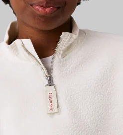 Calvin Klein Fleecetrøje - Sherpa Fleece Zip Up - Ivory