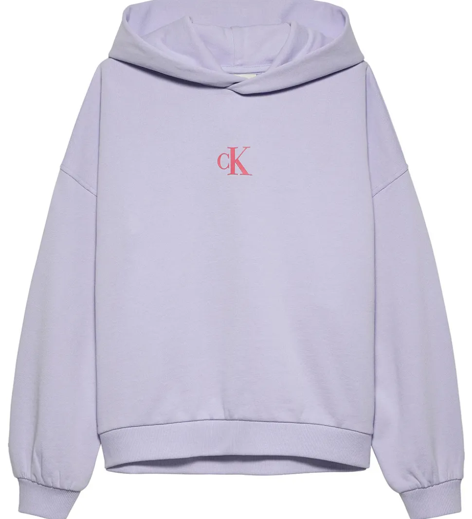 Calvin Klein Hættetrøje - Flower Back - Purple Heather