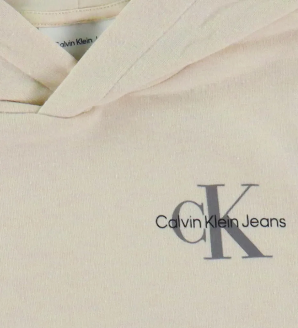 Calvin Klein Hættetrøje - Small Monogram - Whitecap Gray
