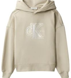 Calvin Klein Hættetrøje - Velvet Monologo - Ancient Marble Grey