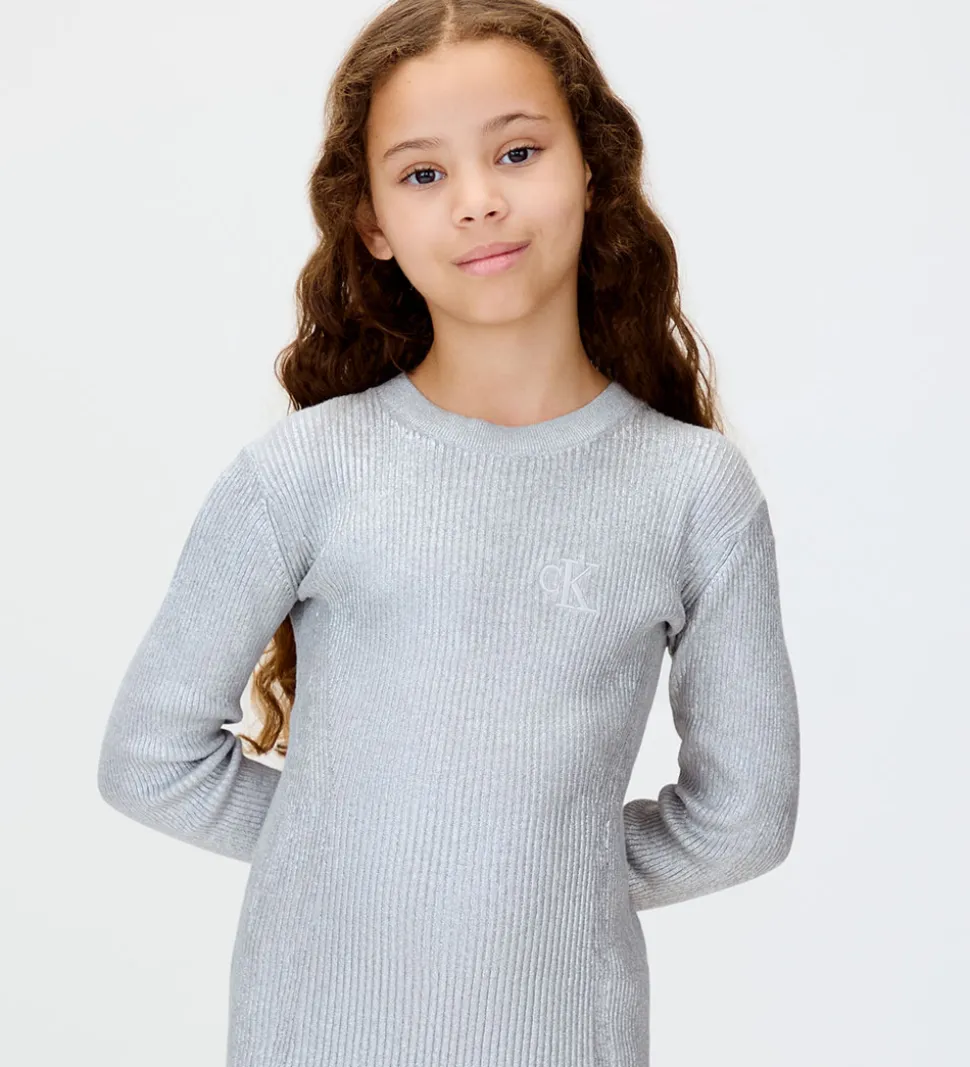 Calvin Klein Kjole - Rib - Silvergrey