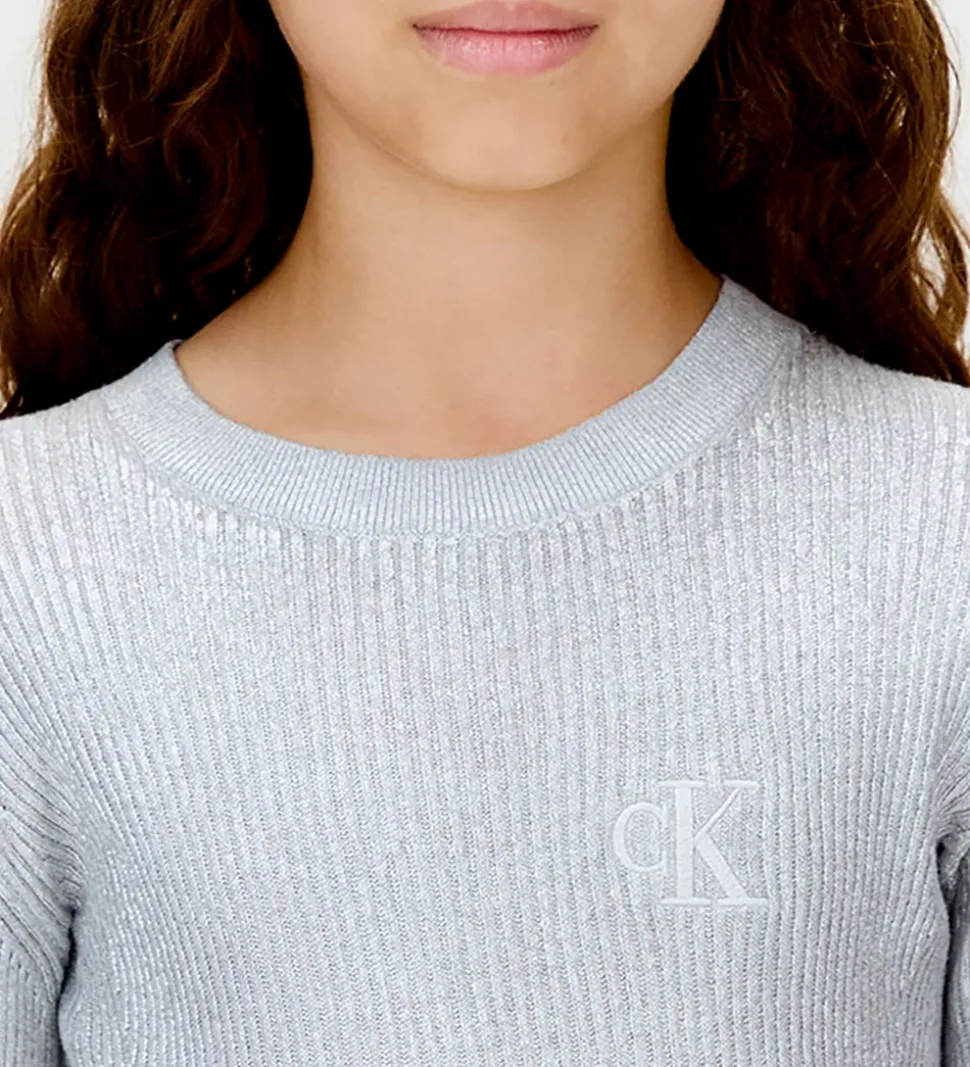 Calvin Klein Kjole - Rib - Silvergrey