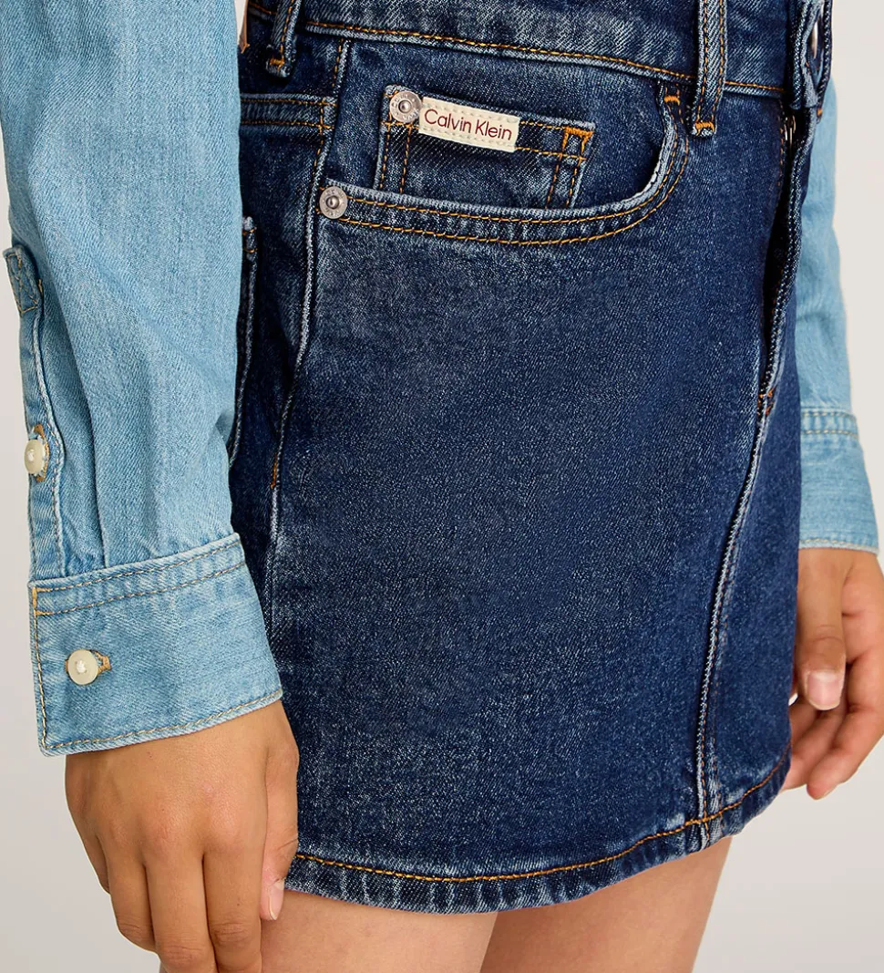 Calvin Klein Nederdel - Denim Mini - Authentic Rinse