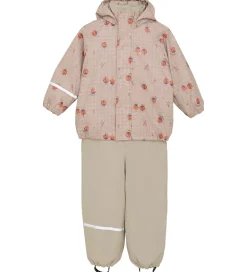 CeLaVi Regntøj m. Seler/Fleece - Recycle PU - Nasturtium m. Prin