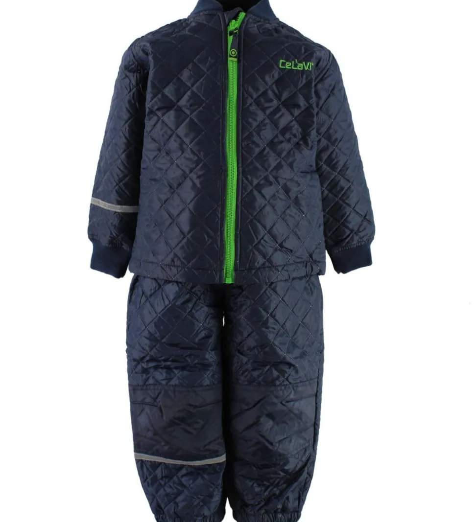 CeLaVi Termotøj - Navy m. Grøn