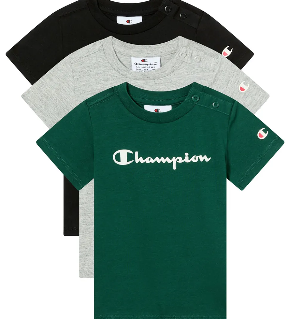 Champion T-shirt - 3-pak - New Oxford Grey Melange
