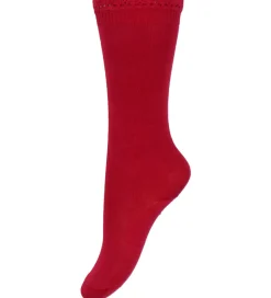 Condor Knæstrømper m. Blondekant - Red Velvet