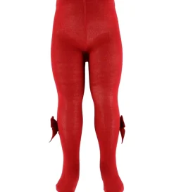 Condor Strømpebukser m. Veloursløjfe - Red Velvet