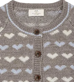 Copenhagen Colors Cardigan - Strik - Naturalmel/Dusty Blue Comb