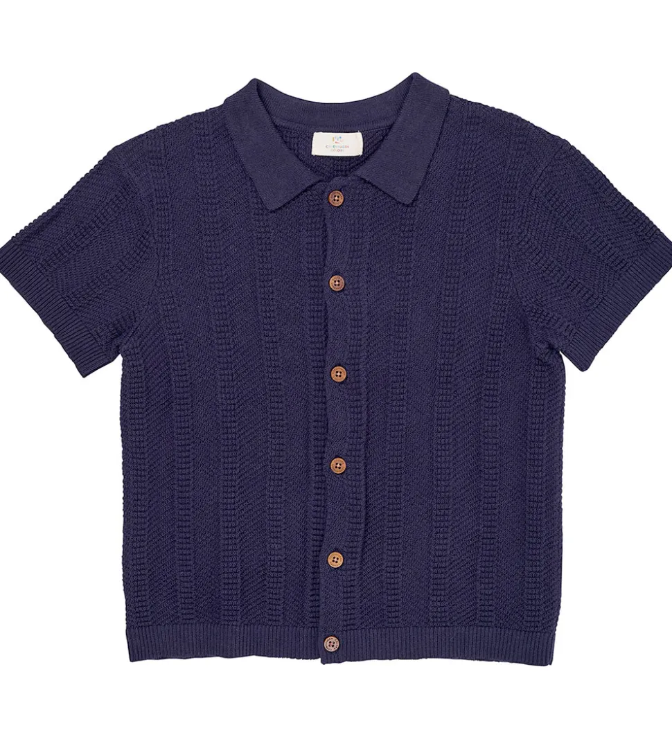 Copenhagen Colors Skjorte k/æ - Strik - Navy