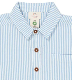 Copenhagen Colors Skjorte - Sky Blue W. Cream Stripe