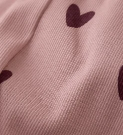 Creamie Leggings - Rib - Woodrose m. Hjerter