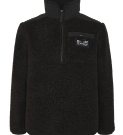 Didriksons Fleecejakke - Teddy - Exa Half Zip - Sort