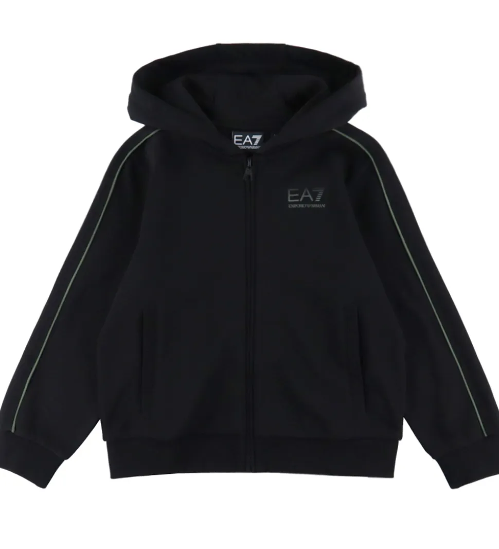 EA7 Cardigan - Sort m. Grøn