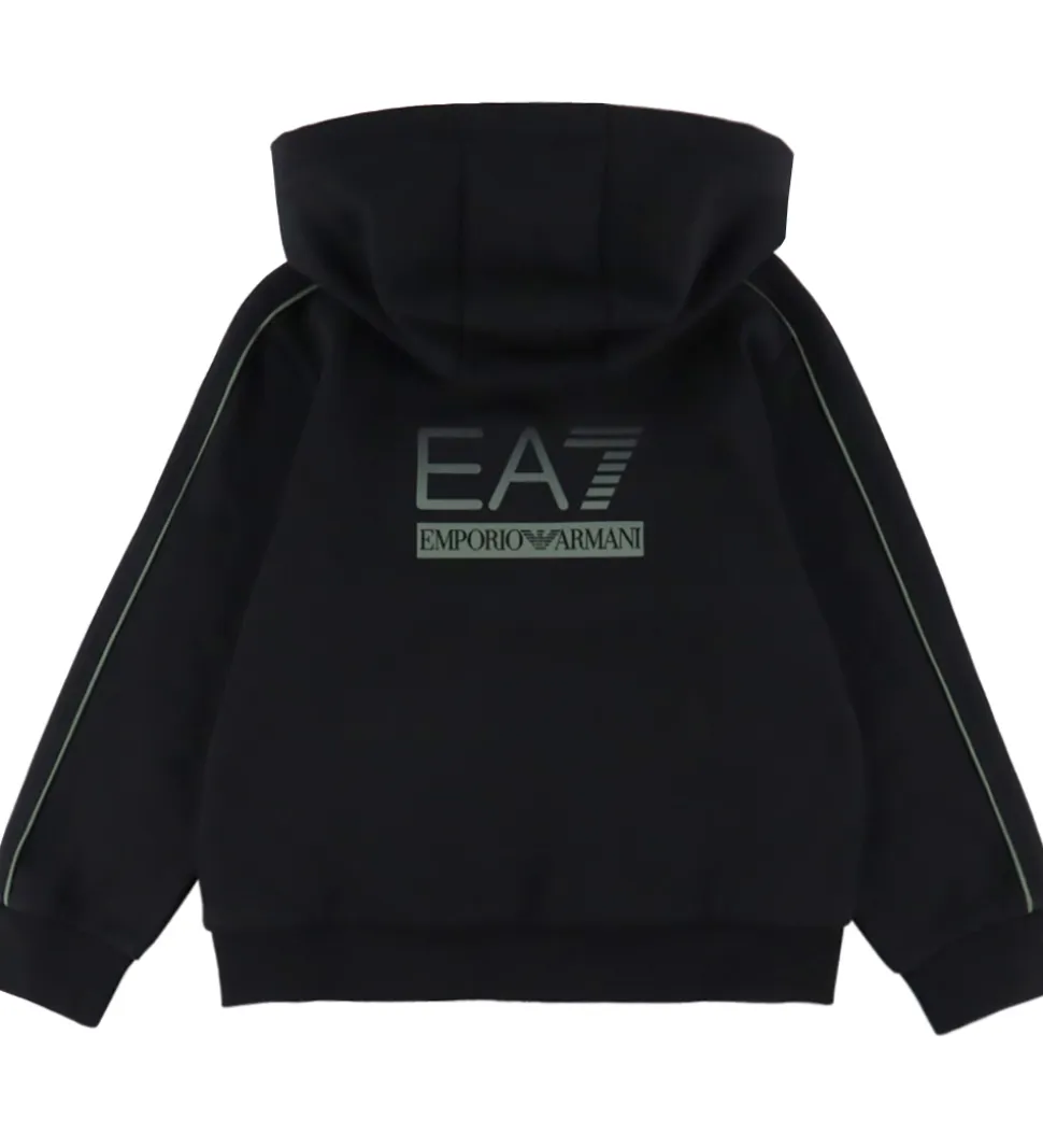 EA7 Cardigan - Sort m. Grøn