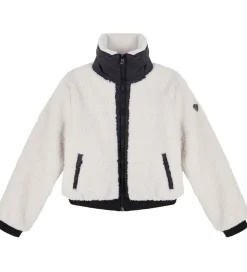 EA7 Fleecejakke - White Sand m. Sort