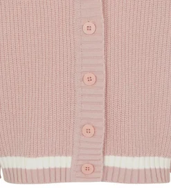 Emporio Armani Cardigan - Strik - Burnished Lilac m. Hvid