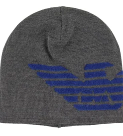 Emporio Armani Gaveæske - Hue/Tørklæde - Bomuld/Uld - Grå/Blå