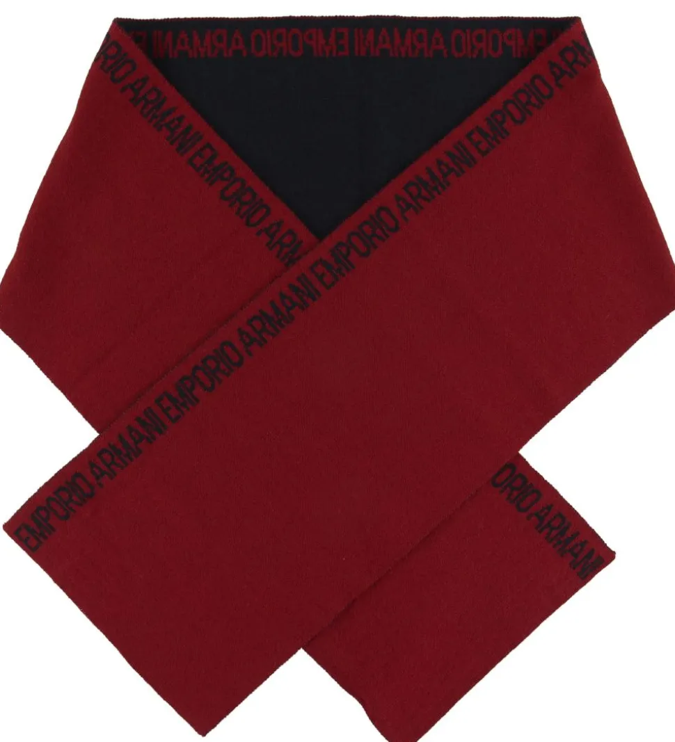 Emporio Armani Halstørklæde - 160x20 - Uld/Akryl - Mørk Rød