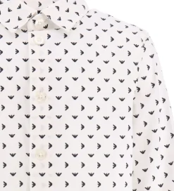 Emporio Armani Skjorte - Hvid/Sort m. Logoer