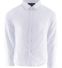 Emporio Armani Skjorte - Hvid/Blåstribet