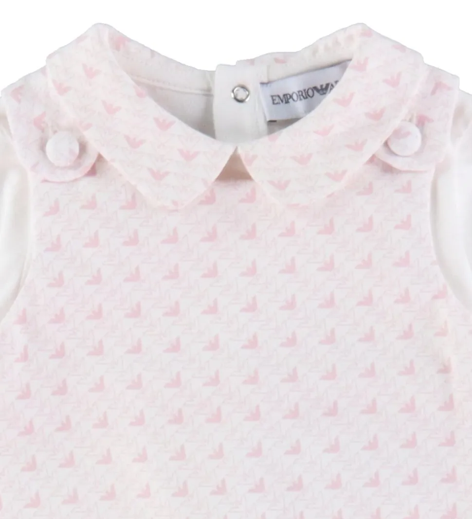 Emporio Armani Sparkedragt/Body l/æ - Hvid/Rosa m. Logoer