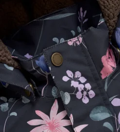 En Fant Flyverdragt - Ebony m. Blomster/Flæser