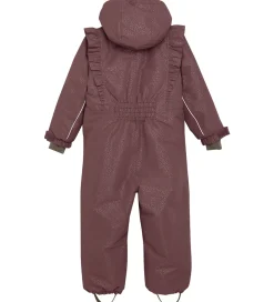 En Fant Flyverdragt - Rosa Taupe m. Guldprikker/Flæser