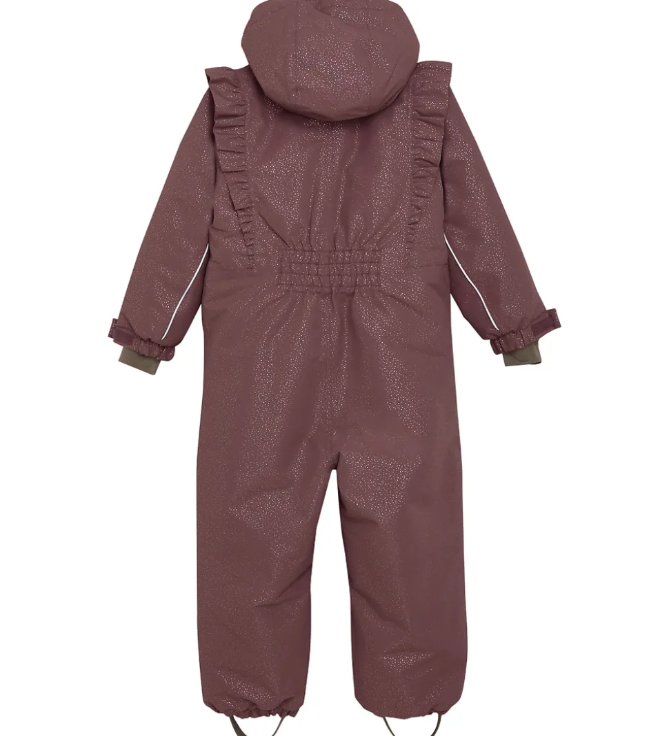 En Fant Flyverdragt - Rosa Taupe m. Guldprikker/Flæser