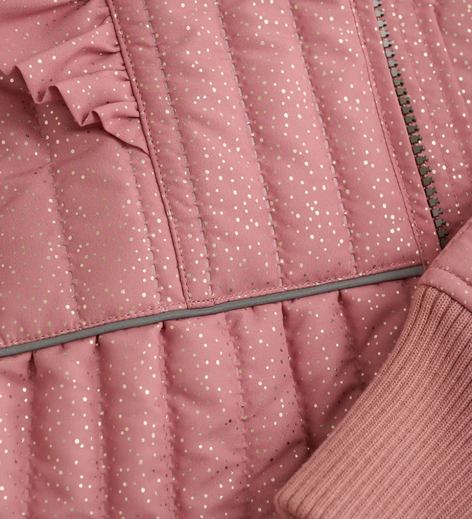 En Fant Termotøj - Old Rose m. Flæser/Glitter