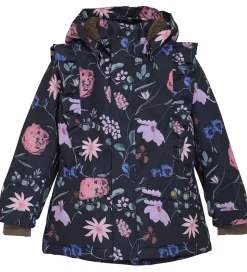En Fant Vinterjakke - Ebony m. Blomster/Flæser