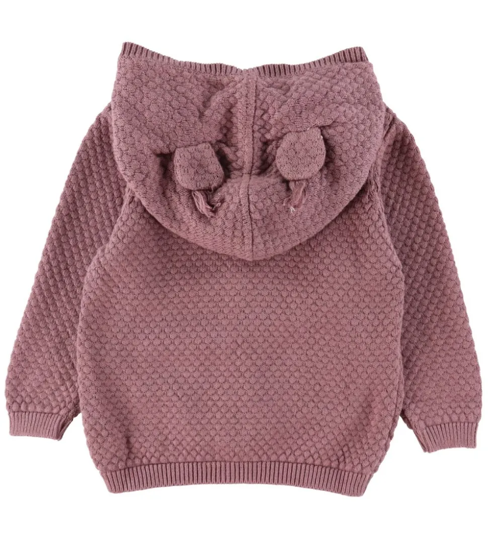 Fixoni Cardigan - Strik - Grape Shake m. Ører