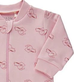 Fixoni Natdragt m. Fødder - Rose m. Print