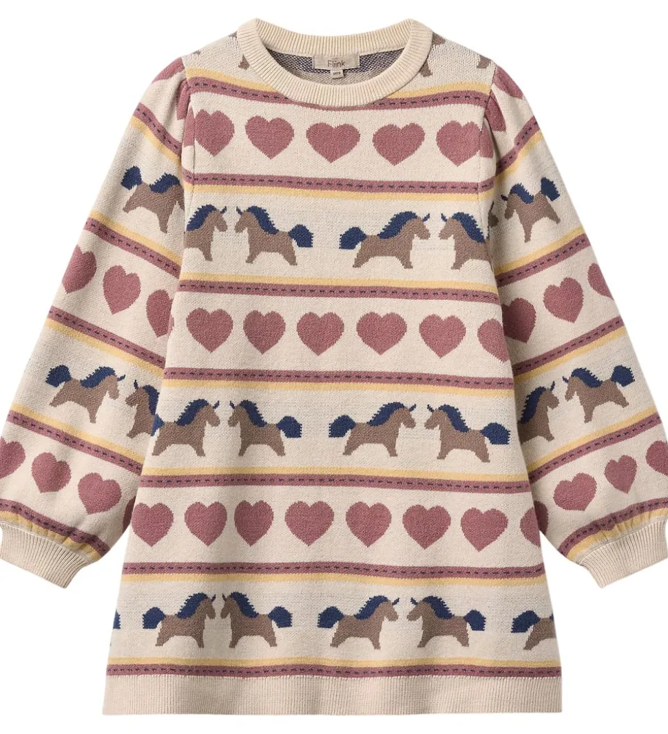 Fliink Kjole - Strik - Viskoseblanding - Kino - Sandshell