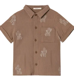 Fliink Skjorte k/æ - Hello - Pine Bark Cactus Aop