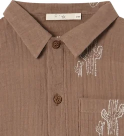 Fliink Skjorte k/æ - Hello - Pine Bark Cactus Aop