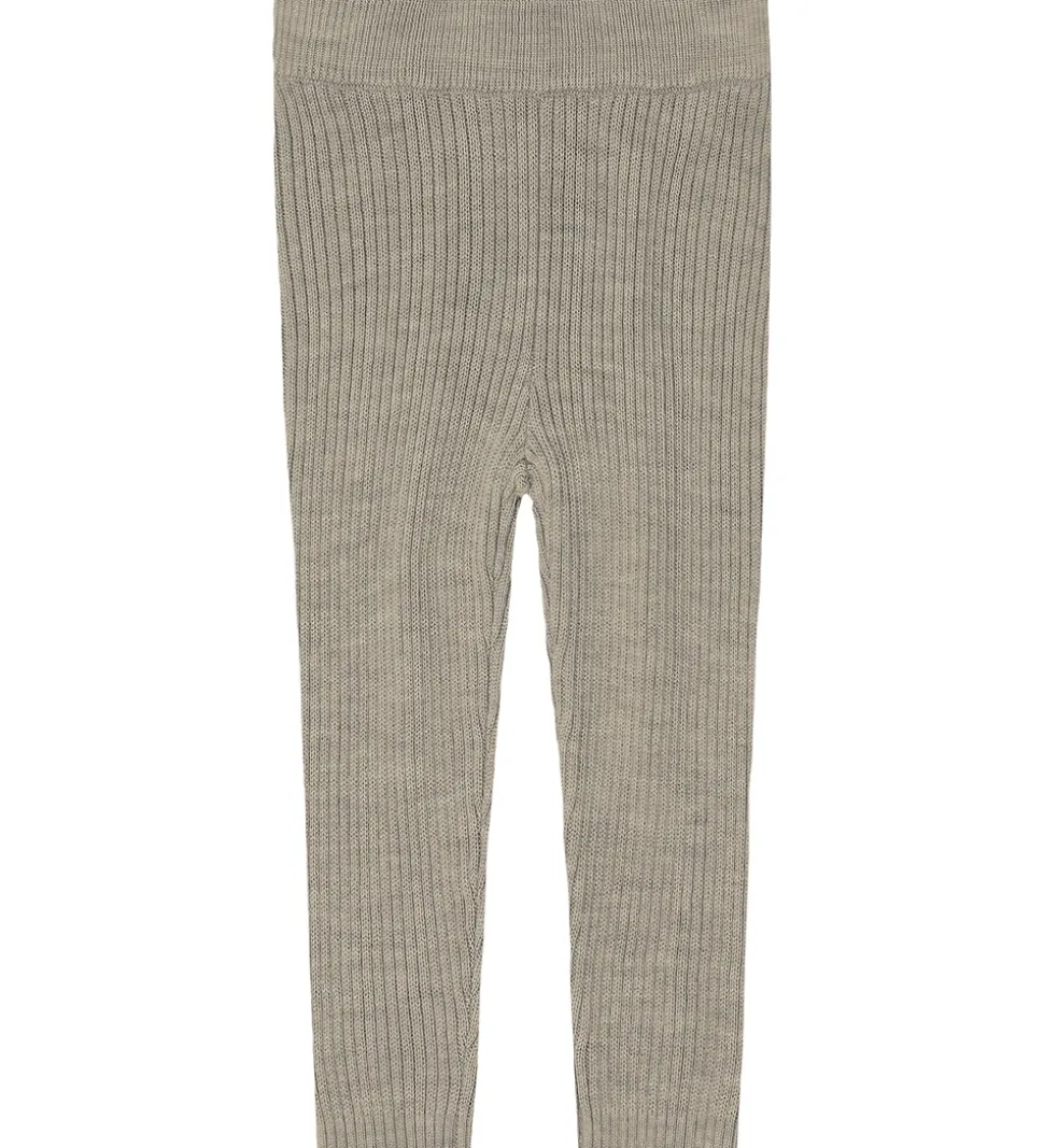 FUB Leggings - Rib - Strik - Uld - Oat Melange