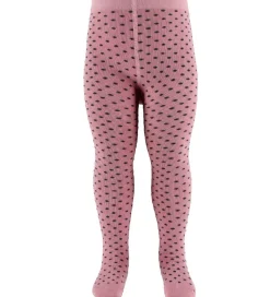 Fuzzies Strømpebukser - Gl. Rosa m. Koksgrå Prikker