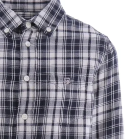 GANT Skjorte - Flonel - Evening Blue m. Tern