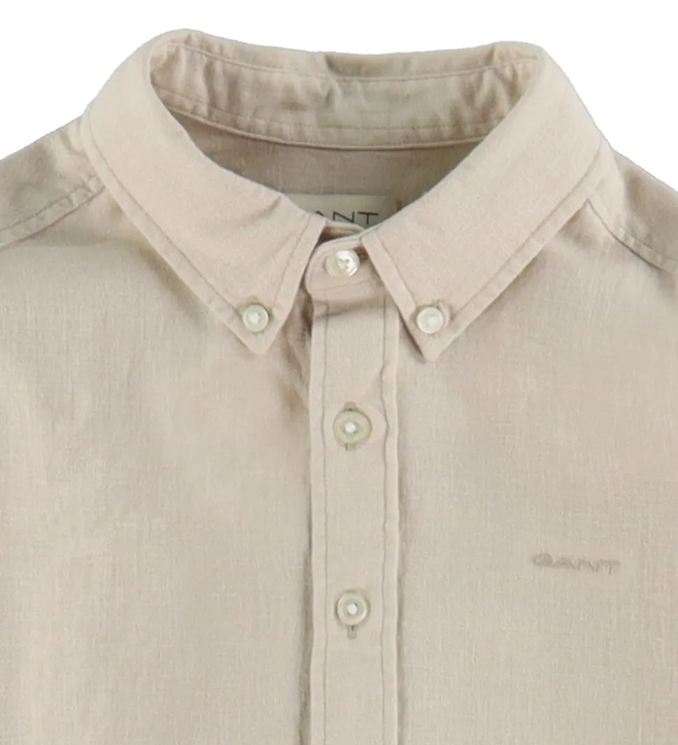 GANT Skjorte - Hør/Bomuld - Putty