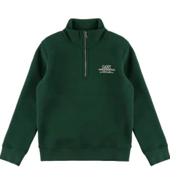 GANT Sweatshirt - Graphic - Half Zip - Tartan Green