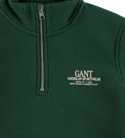 GANT Sweatshirt - Graphic - Half Zip - Tartan Green
