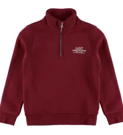 GANT Sweatshirt - Graphic - Half Zip - Plumped Red