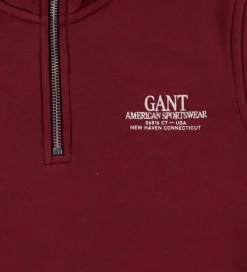 GANT Sweatshirt - Graphic - Half Zip - Plumped Red