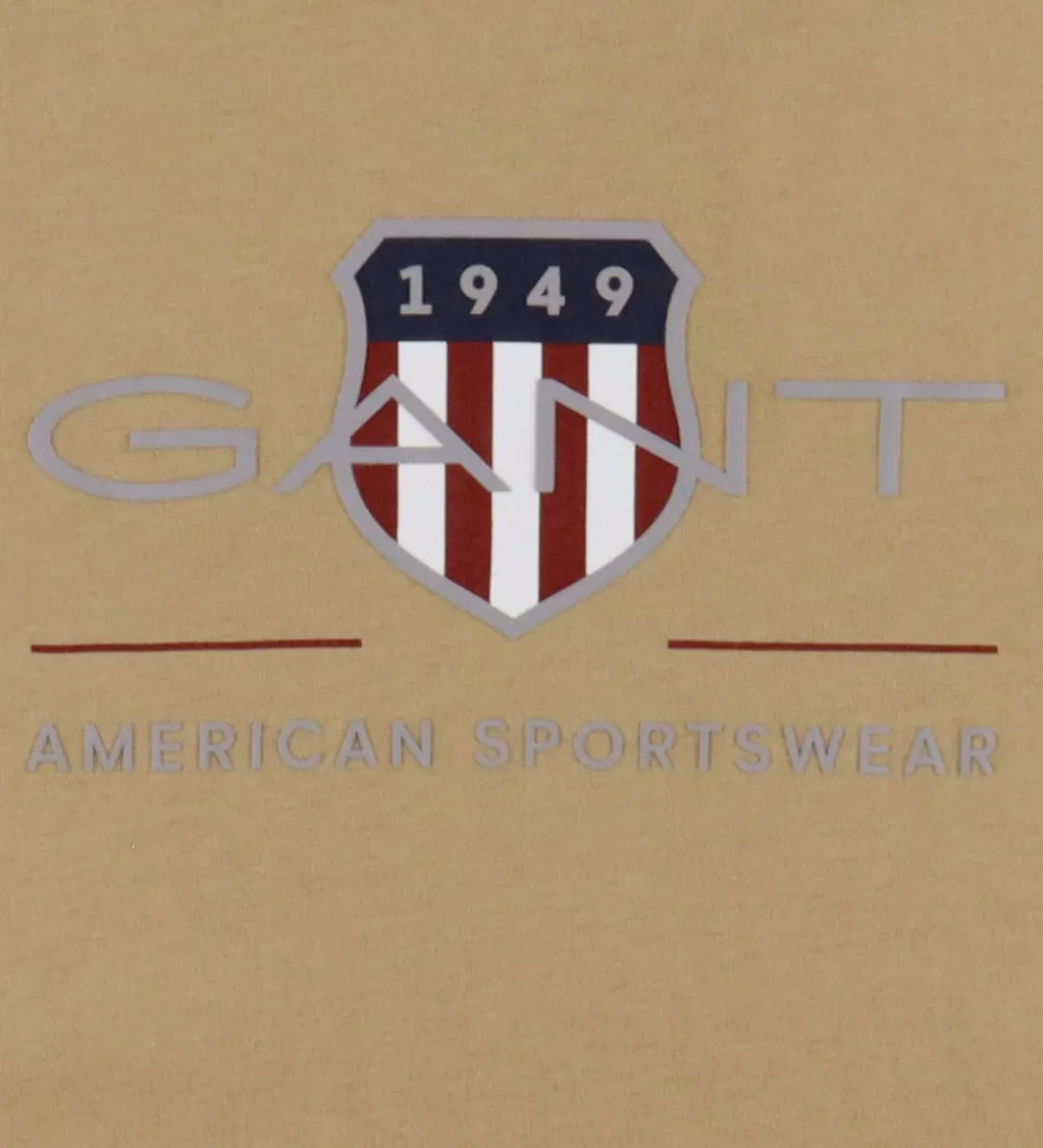 GANT T-shirt - Dark Khaki m. Logo